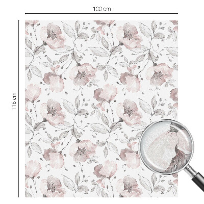 Película decorativa para janela privacidade Folhas de rosa