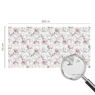 Película decorativa para janela privacidade Folhas de rosa