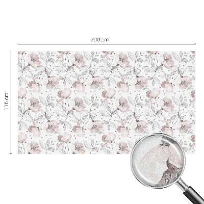 Película decorativa para janela privacidade Folhas de rosa