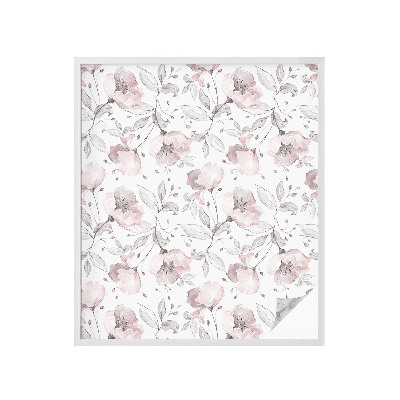 Película decorativa para janela privacidade Folhas de rosa