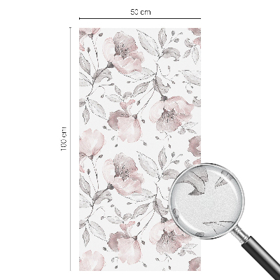 Película decorativa para janela privacidade Folhas de rosa
