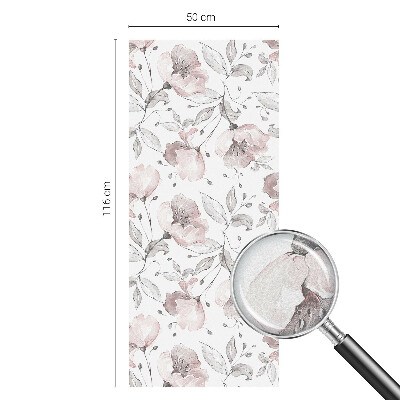 Película decorativa para janela privacidade Folhas de rosa