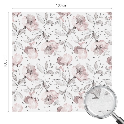 Película decorativa para janela privacidade Folhas de rosa