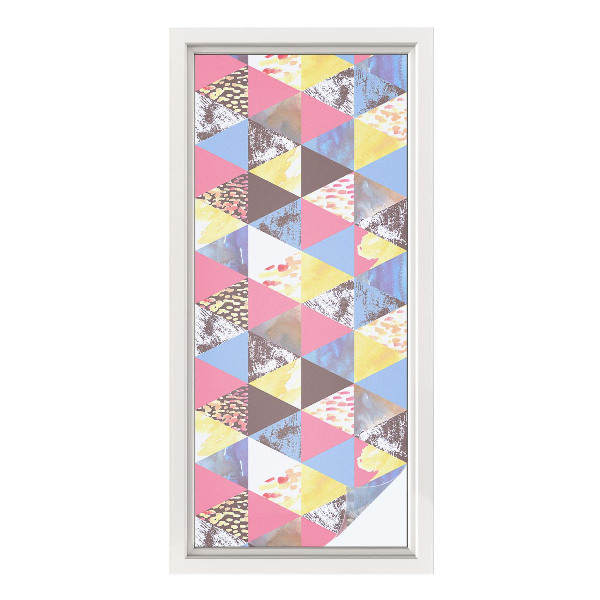 Vinil para vidro privacidade padrão vitral Triângulos coloridos