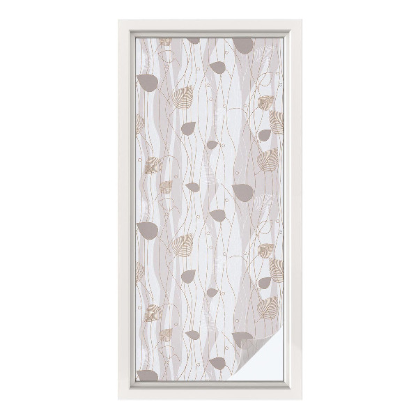 Vinil para vidro privacidade padrão vitral Folhas elegantes