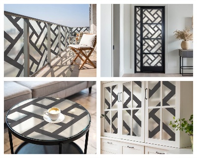 Película vidro janela privacidade Retângulos entrelaçados