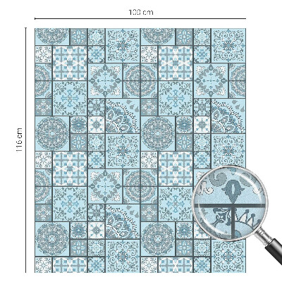 Película decorativa para janela privacidade Azulejos azuis