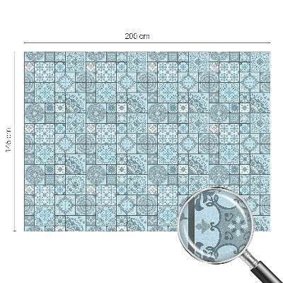 Película decorativa para janela privacidade Azulejos azuis