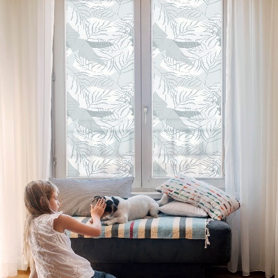 Película de vidro vitral autocolante Folhas sutis