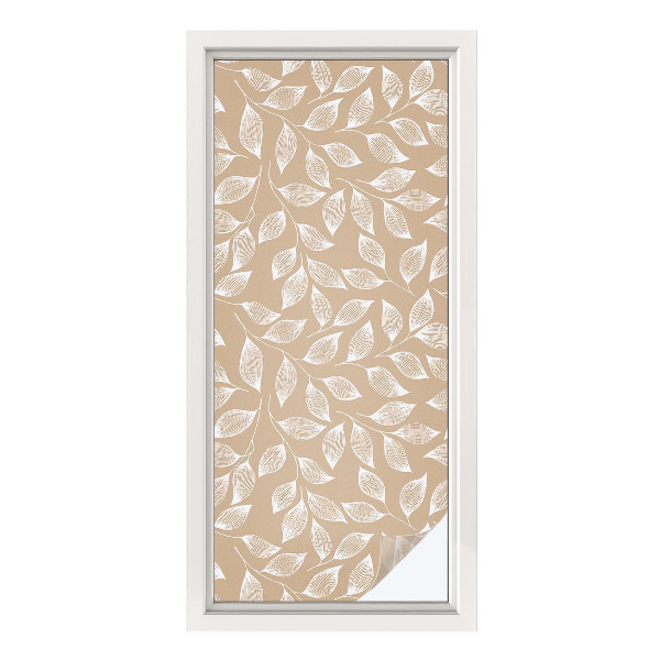 Película de privacidade para janela efeito vitral Folhas da natureza