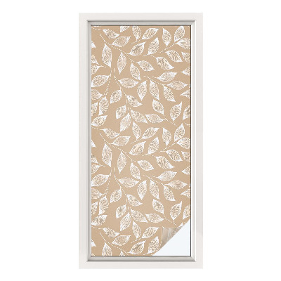 Película de privacidade para janela efeito vitral Folhas da natureza