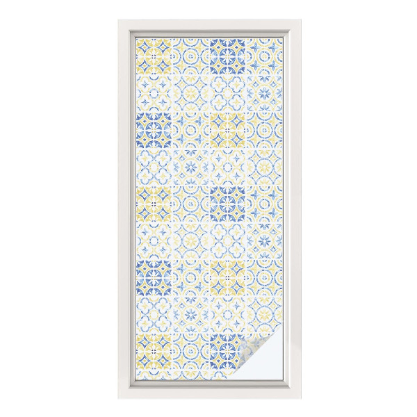 Película de vidro vitral autocolante Azulejos clássicos