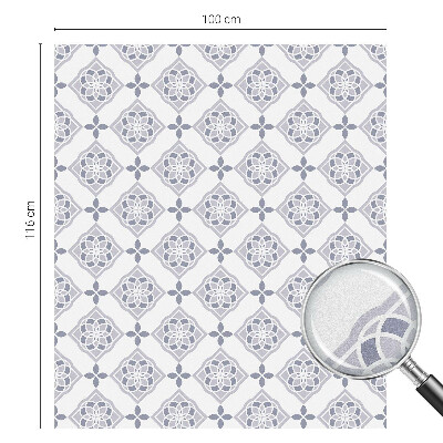 Película de privacidade para janela efeito vitral losangos florais