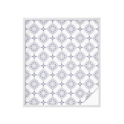 Película de privacidade para janela efeito vitral losangos florais