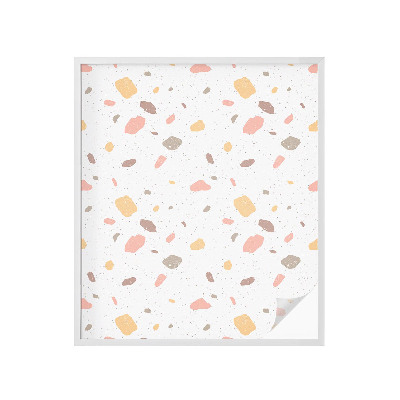 Película de privacidade para janela efeito vitral Terrazzo abstrato