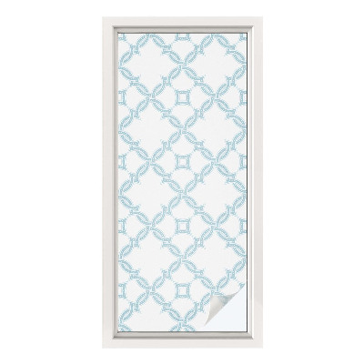 Vinil para vidro privacidade padrão vitral Geometria azul