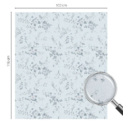 Película de privacidade para janela efeito vitral flores delicadas