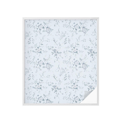 Película de privacidade para janela efeito vitral flores delicadas