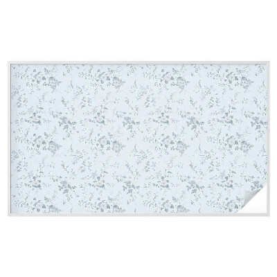 Película de privacidade para janela efeito vitral flores delicadas