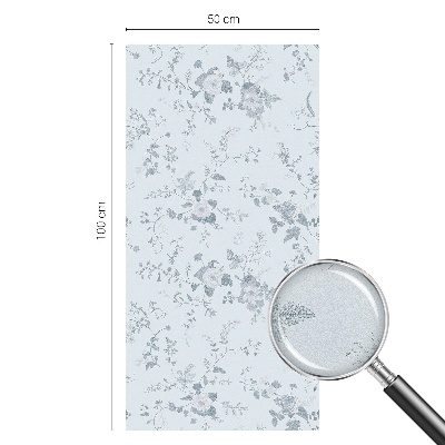 Película de privacidade para janela efeito vitral flores delicadas