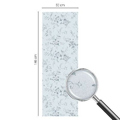 Película de privacidade para janela efeito vitral flores delicadas