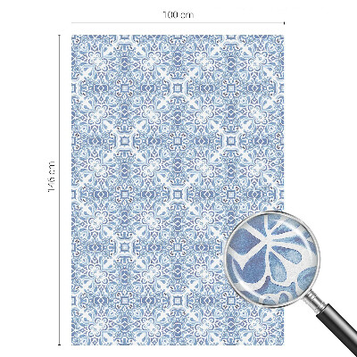 Vinil para vidro privacidade padrão vitral Azulejos azuis