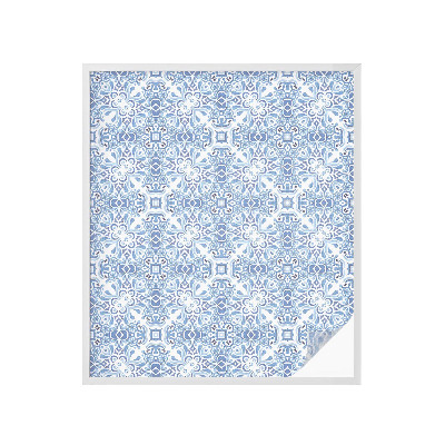 Vinil para vidro privacidade padrão vitral Azulejos azuis