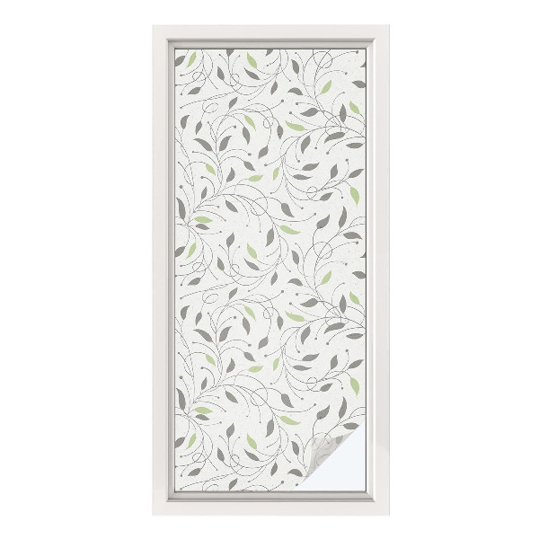 Película decorativa para janela privacidade Folhas de brotos