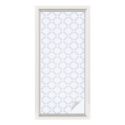 Película de privacidade para janela efeito vitral Elegância geométrica