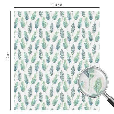 Vinil para vidro privacidade padrão vitral Folhas tropicais