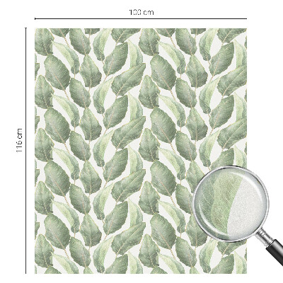 Vinil para vidro privacidade padrão vitral Folhas verdes