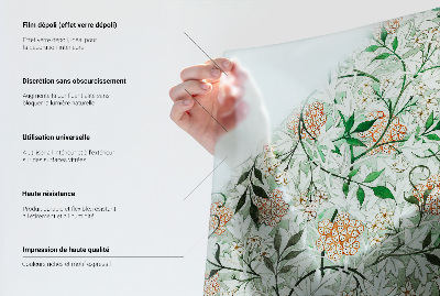 Vinil para vidro privacidade padrão vitral Ornamento de planta