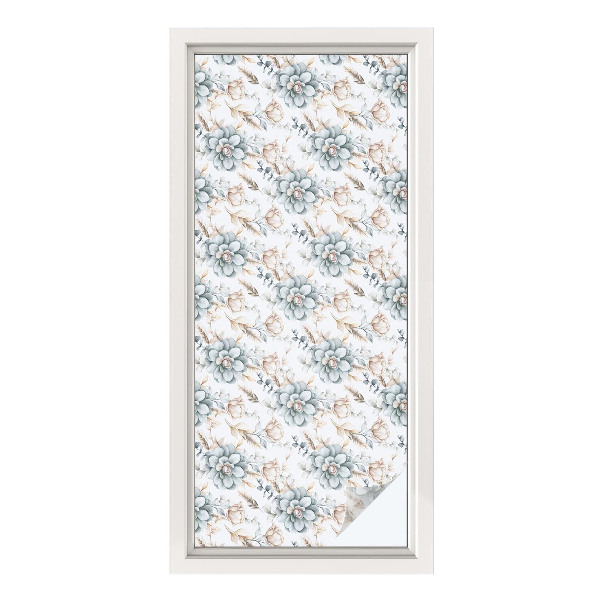 Película de vidro vitral autocolante Elegância floral