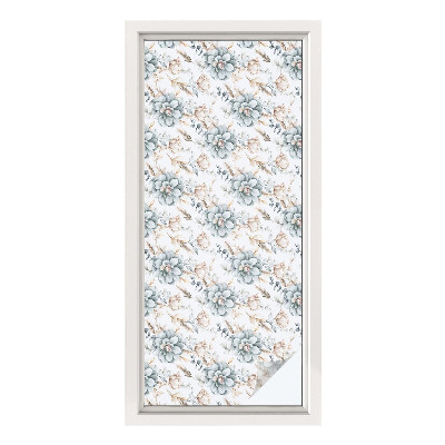Película de vidro vitral autocolante Elegância floral