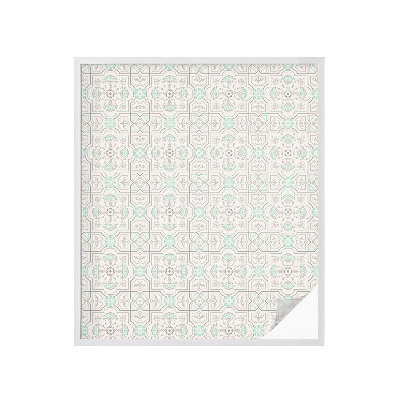 Película de privacidade para janela efeito vitral Azulejos florais