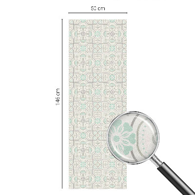 Película de privacidade para janela efeito vitral Azulejos florais