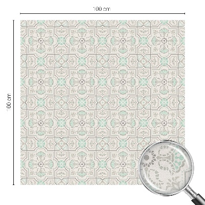 Película de privacidade para janela efeito vitral Azulejos florais