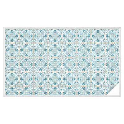 Película de vidro vitral autocolante Azulejos florais