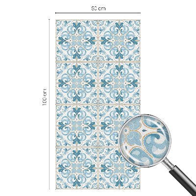 Película de vidro vitral autocolante Azulejos florais