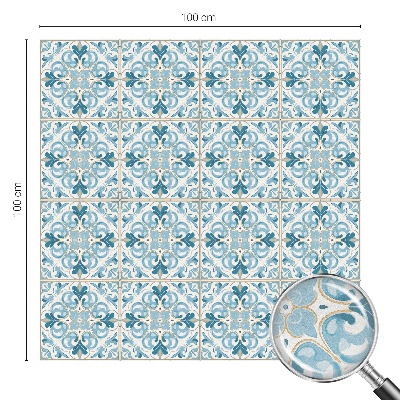Película de vidro vitral autocolante Azulejos florais