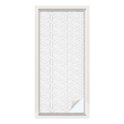 Película de privacidade para janela efeito vitral Trança geométrica