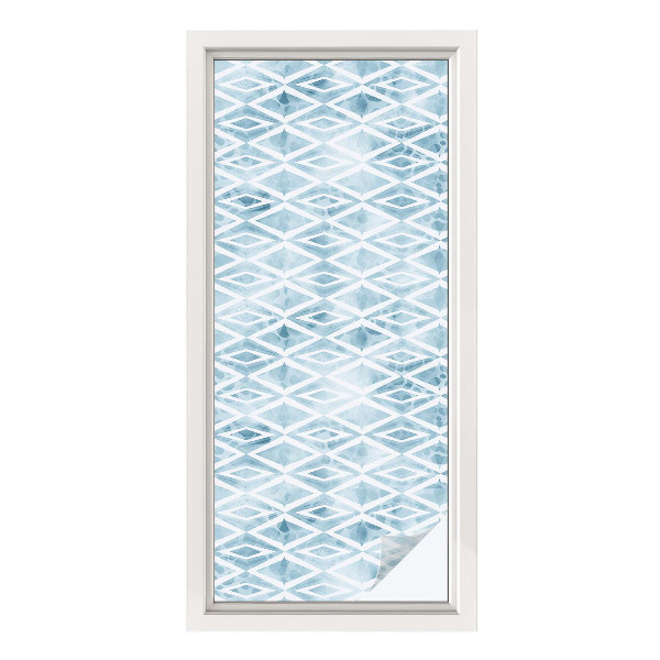 Película decorativa para janela privacidade Losangos azuis