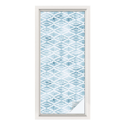 Película decorativa para janela privacidade Losangos azuis