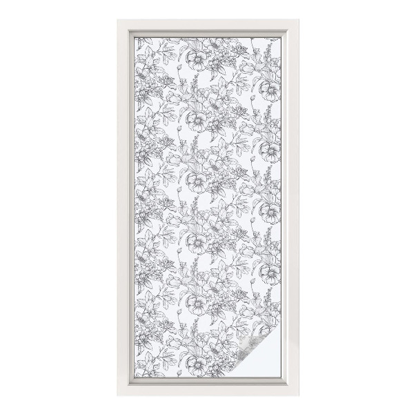 Vinil para vidro privacidade padrão vitral Elegância floral