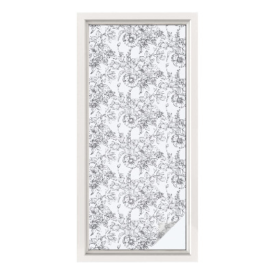 Vinil para vidro privacidade padrão vitral Elegância floral