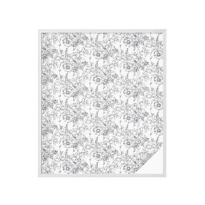 Vinil para vidro privacidade padrão vitral Elegância floral