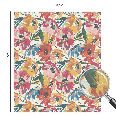 Película de vidro vitral autocolante Explosão de flores