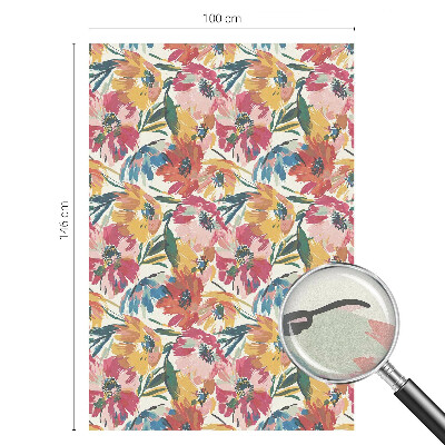 Película de vidro vitral autocolante Explosão de flores