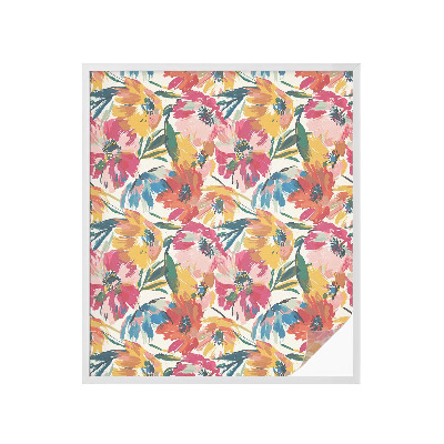 Película de vidro vitral autocolante Explosão de flores