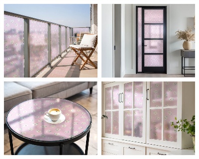 Película decorativa para janela privacidade Estampa floral